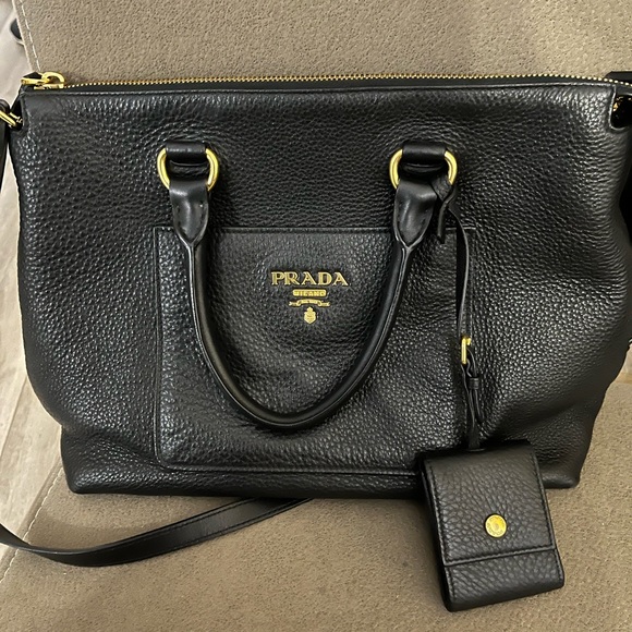 Prada Vitello Pebble Daino Medium Satchel - Picture 13 of 17
